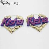 Heart Name Earrings Alphabet Stainless Steel Aretes