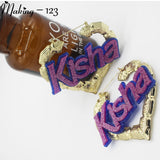 Heart Name Earrings Alphabet Stainless Steel Aretes