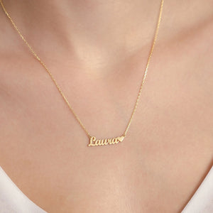 Heart Name Necklace, Customized Name Necklace, Custom Necklace