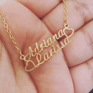 Heart Name Necklace For Women Couple Personalized Any Letter Nameplate Pendant