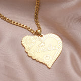 Heart Name Necklace Personalized Nameplate Pendant