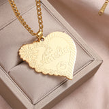 Heart Name Necklace Personalized Nameplate Pendant