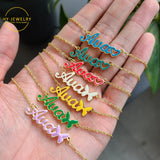 Heart Name Necklace Nameplate Pendant Stainless Steel Plated Necklace
