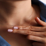 Heart Name Necklace Stainless Steel Personalized Couple Pendant Jewelry