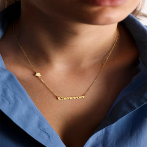 Heart Name Necklace Stainless Steel Personalized Couple Pendant Jewelry