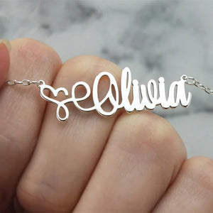 Heart Name Necklace Love Jewelry Personalized Nameplate Stainless Steel