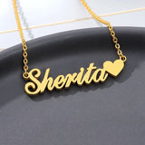 Heart Name Necklace Stainless Steel Pendant Personalized Jewelry