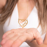 Heart Name Plate Necklace Personalized Stainless Steel Jewelry