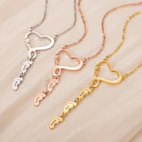 Personalized Heart Necklace for Mama Engraved Family Name Pendant Chain Jewelry