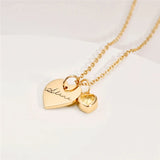 Personalized Heart Necklace With Birthstone, Engraved Name Jewelry