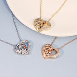 Personalized Heart Necklace with Birthday Stone & Engraved Name