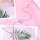 Personalized Heart Pendant Bracelet with Birthstone and Engraved Letter