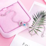 Personalized Heart Pendant Bracelet with Birthstone and Engraved Letter