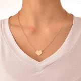 Personalized Heart Pendant Necklace Stainless Steel Family Jewelry