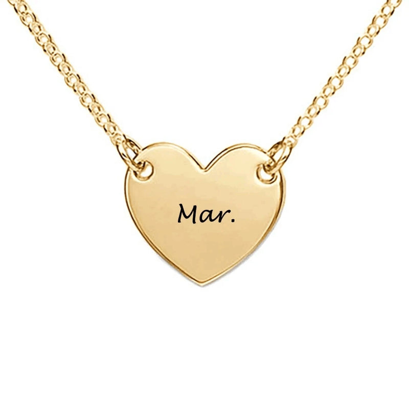 Personalized Heart Pendant Necklace Stainless Steel Family Jewelry