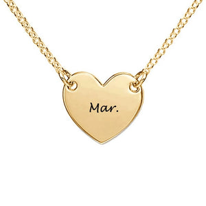 Personalized Heart Pendant Necklace Stainless Steel Family Jewelry
