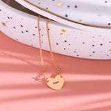 Personalized Heart Pendant Necklace Stainless Steel Family Jewelry