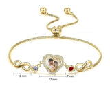 Heart Photo Pendant Infinity Nameplate Bracelet Personalized Jewelry