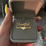 Heart Ribbon Name Necklace Stainless Steel Choker