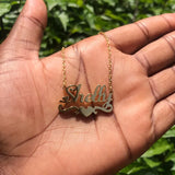 Heart Ribbon Name Necklace Stainless Steel Choker