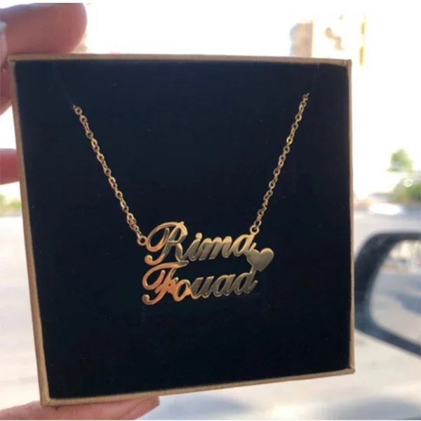 Heart With Name Necklace Customized Jewelry Women Stainless Steel