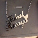 Heart With Name Necklace Customized Jewelry Women Stainless Steel