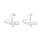 Heart Zircon Name Earring For Women Personalized Star Letter Stud Earring