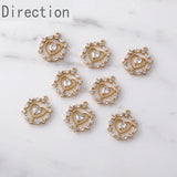 Hearts Copper Plated 14K Zircon Pendant for DIY Jewelry
