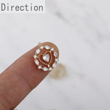 Hearts Copper Plated 14K Zircon Pendant for DIY Jewelry