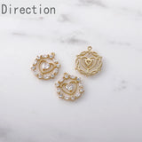 Hearts Copper Plated 14K Zircon Pendant for DIY Jewelry