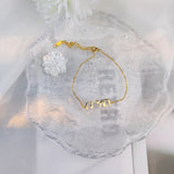 Hebrew Pendant Name Bracelet Stainless Steel Personalized Women Jewelry