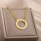 Personalized Round Name Necklace for Women Stainless Steel
