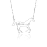 Horse Name Necklace for Women Stainless Steel Personalized Jewelry