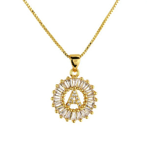 Hot A-Z Initials Pendent Necklace 4 Colors Micro Pave CZ 26 Letters Necklaces