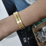 Men Punk Stainless Steel Letter Bracelet