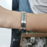 Men Punk Stainless Steel Letter Bracelet