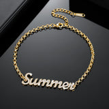 Personalized Zircon Name Bracelet Stainless Steel Bangle