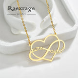 Infinity Name Necklace Love Stainless Steel Hollow Heart