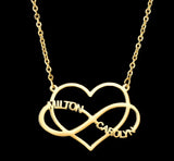 Infinity Name Necklace Love Stainless Steel Hollow Heart