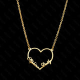 Infinity Name Necklace Love Stainless Steel Hollow Heart