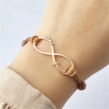 Personalized Infinity Name Bracelet for Women - Adjustable Rope Jewelry