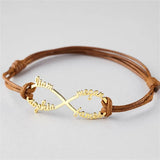 Personalized Infinity Name Bracelet for Women - Adjustable Rope Jewelry