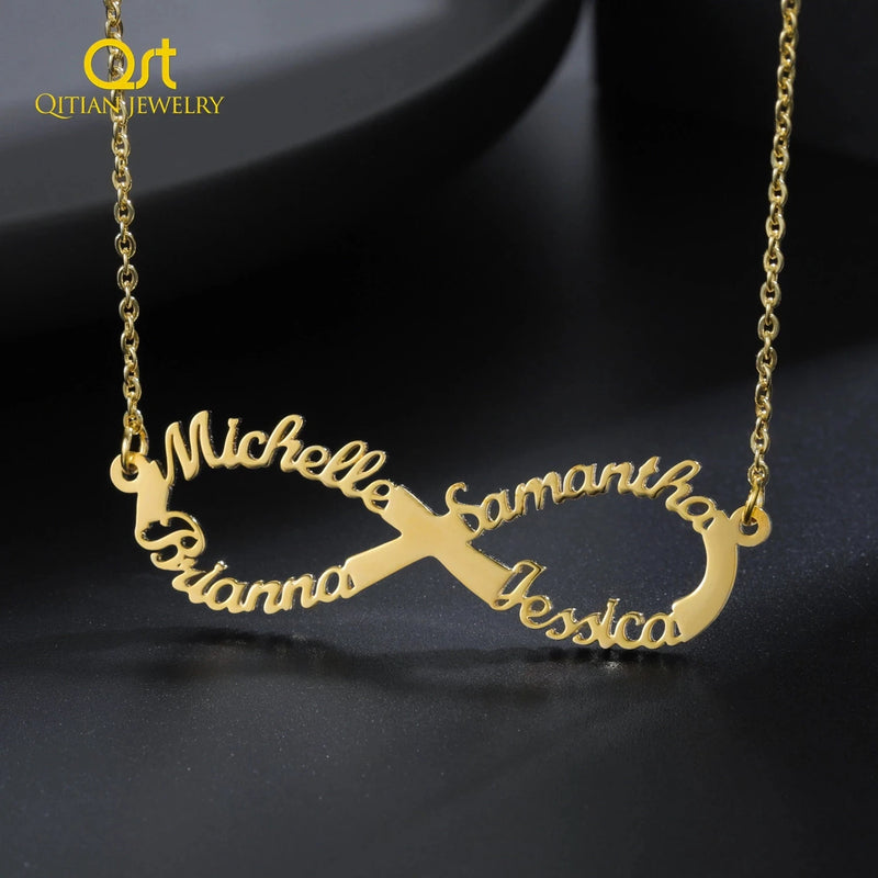 Infinity Name Necklace 18K Plated Stainless Steel Personalized Choker