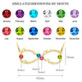 Infinity Name Necklace Stainless Steel Choker Birthstone Crystal Pendant