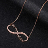 Infinity Name Necklace with Number Stainless Steel Name Plate