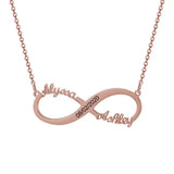 Infinity Name Necklace with Number Stainless Steel Name Plate