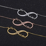 Infinity Name Necklace with Number Stainless Steel Name Plate