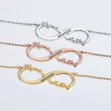 Infinity Name Necklace with Number Stainless Steel Name Plate