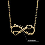Infinity Name Necklace Love Record Date Heart Jewelry for Women Girlfriend Gift