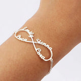 Personalized Infinity Nameplate Bracelet with Heart Charm